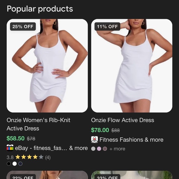 White Tennis Dress Size M/L Onzie - Picture 8 of 8